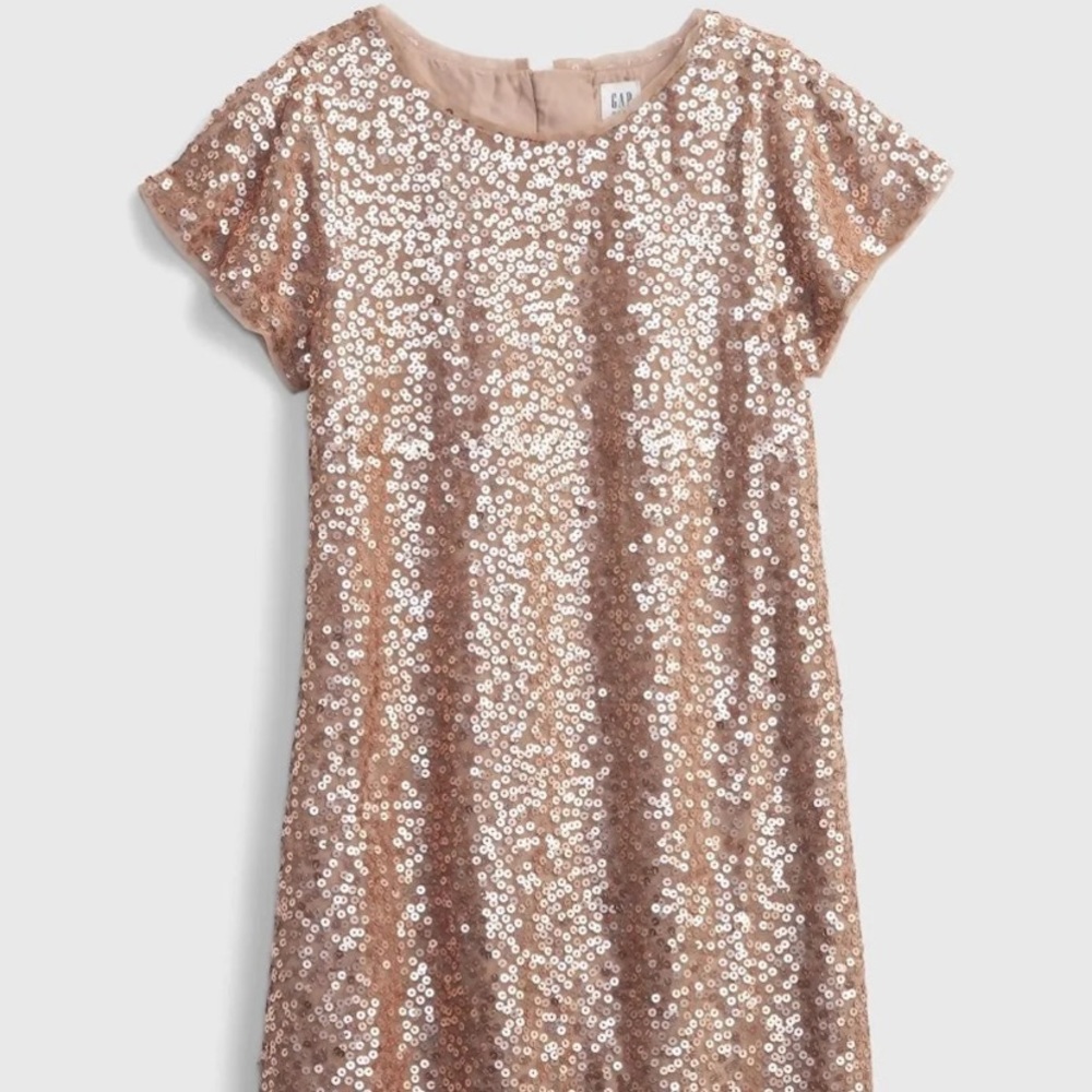 Gap girls small gold sequins dress NWT